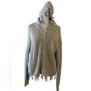 Elan sweater hoodie size S color Gray crochet